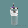 590ml Plastic Lid With Straw Vacuum Cup